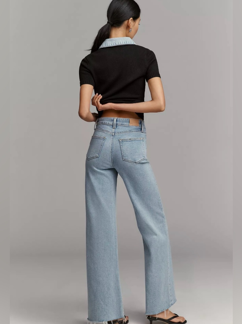 Anthropologie PAIGE Anessa 31 Front Yoke High-Rise Wide-Leg Jeans - Picture 3 of 8